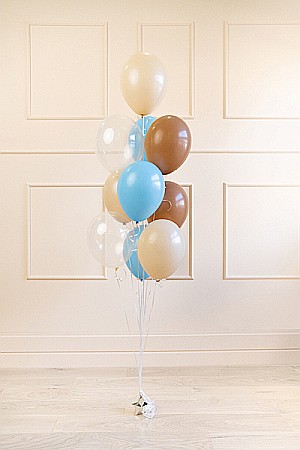 PD BALOANE Latex balloons set, 27-30cm, pastel sky blue, light peach-clear, mix 10/set ZBL1 [1]