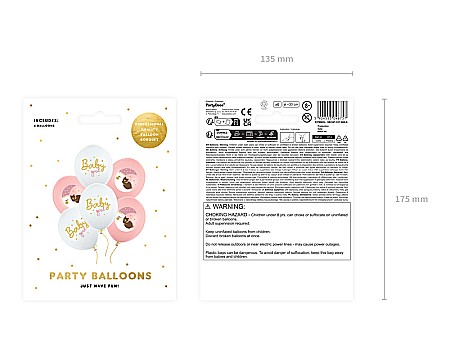 PD BALOANE Balloons 30cm, Baby girl, mix 6/set SB14P-337-000-6 [1]
