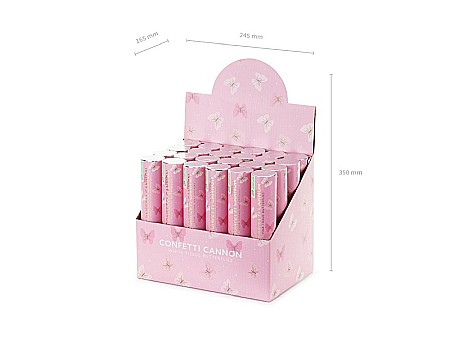 PD CONFETTI CANNON Pink butterfly, tube shooter, 20cm TUKBT20-081 [4]