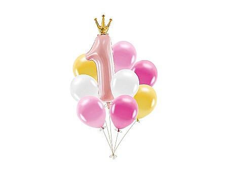 ARTICOLE PARTY - PD BALOANE PRIMA ANIVERSARE PINK 9/ SET ZB3-081