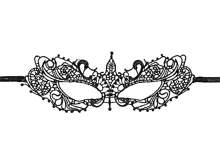 Machiaj, Tatuaje, Masti bal - PD MASCA, Carnival mask lace, pattern 1, black 7.3 x 20cm MAS11-010
