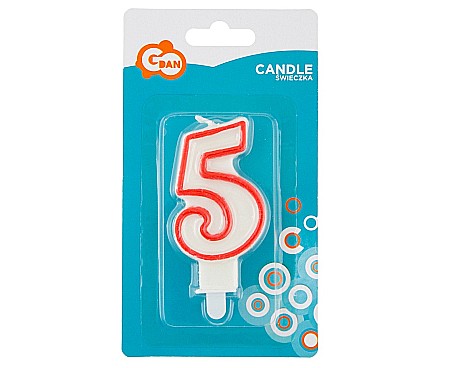 GOD LUMANARI TORT Number 5, red outline, 7cm PF-SCC/5 [1]