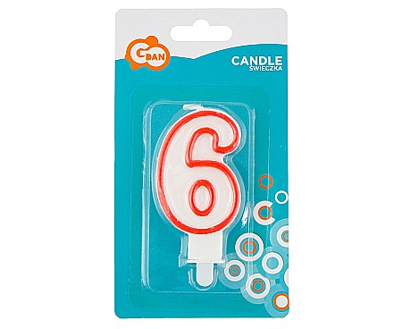 GOD LUMANARI TORT Number 6, red outline, 7cm PF-SCC/6 [1]