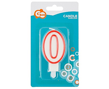 GOD LUMANARI TORT Number 0, red outline, 7cm PF-SCC/0 [1]