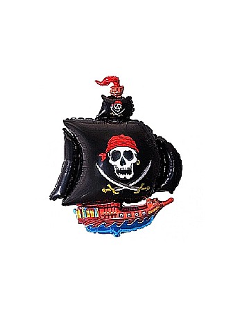 Baloane si accesorii - GOD BALON FOLIE ALUMINIU Pirate ship, 36cm, black 902669