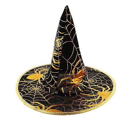 GOD PALARIE VRAJITOARE Witch hat with a golden spiderweb, 58cm, one size H-12585-2 [1]