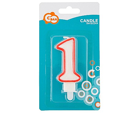 GOD LUMANARI TORT Number 1, red outline, 7cm PF-SCC/1 [1]