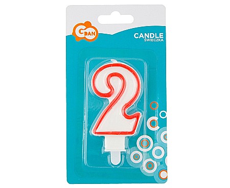 GOD LUMANARI TORT Number 2, red outline, 7cm PF-SCC/2 [1]