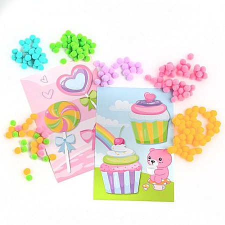 DE SET CREATIV CU STICKERE SI POMPOM ACADEA SI BRIOSA KIDEA POWSKA [4]