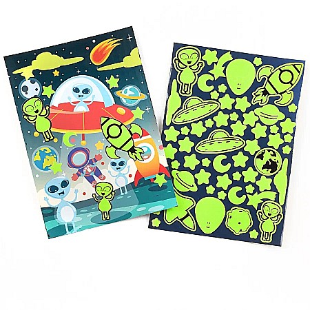 DE CARTE DE COLORAT SCRATCH ART BOOK 5 COLI + STICKERE COSMOS GLOW IN THE DARK KIDEA SCWKKKA [2]