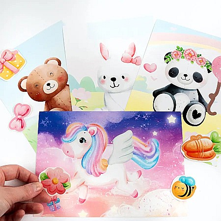 DE SET CREATIV CU STICKERE SI DIAMANTE - CREEAZA-TI PROPRIUL ANIMALDE PLUS KIDEA SWPKA [2]