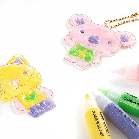 DE SET CREATIV 2 PANDANTIVE CU GEL CARE STRALUCESTE LA INTUNERIC + 2 SABLOANE KIDEA ZZMISCKA [4]