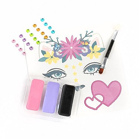 DE SET PICTURA PE FATA CU 3 CULORI, STICKERE SI DIAMANTE PISICUTA KIDEA FDTDKKOKA [1]