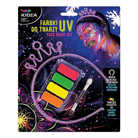 Halloween - DE SET PICTURA PE FATA UV GLOW 4 CULORI/SET + APLICATOR KIDEA FDTUVOSKA