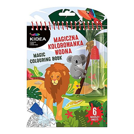 Carti de Colorat - DE CARTE DE COLORAT CU MARKER MAGIC PENTRU DESEN IN APA SAFARI KIDEA MWKWMKA