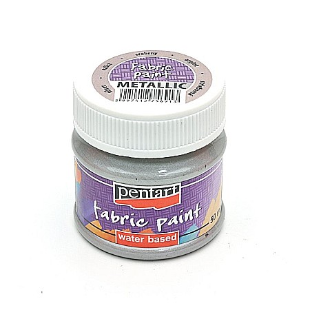 Vopsele pentru textile - CA VOPSEA TEXTILE 50ML METALIC PENTART SILVER 756913