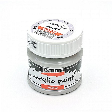 Culori Acrilice Mate - CA ACRIL PENTART 50ML  MAT GREY 766776/1316