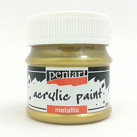 Culori Acrilice Metalizate - CA VOPSEA ACRILICA METALIZATA PENTART 50ML AUR ANTIC 2216