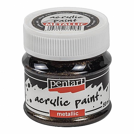 Culori Acrilice Metalizate - CA VOPSEA ACRILICA METALIZATA PENTART 50ML SPARKLING GOLD 74184/3504