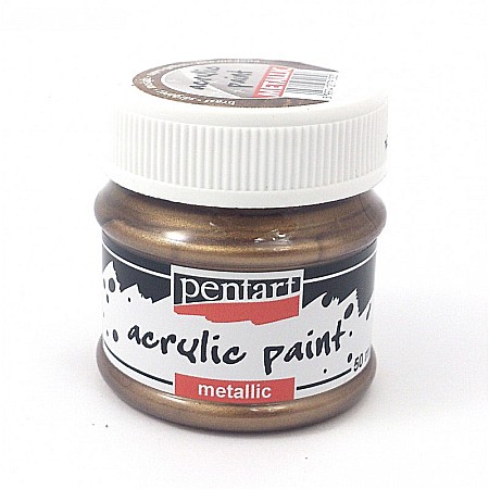 Culori Acrilice Metalizate - CA VOPSEA ACRILICA METALIZATA PENTART 50ML CUPRU GALBUI 29357