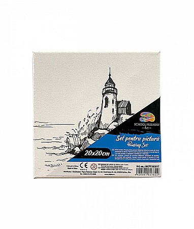 Panza/ Carton panzat pentru pictura - LEC RAMA CU PANZA PREDESENATA FAR 1 SF ART PIGNA 20*20CM MCPP202017