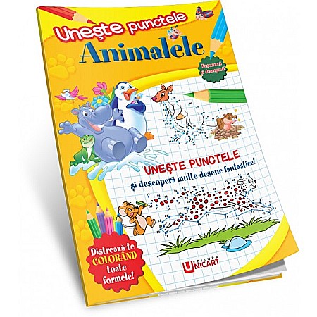 Carti Educative - UP CARTE COLORAT A4 UNESTE PUNCTELE ANIMALE