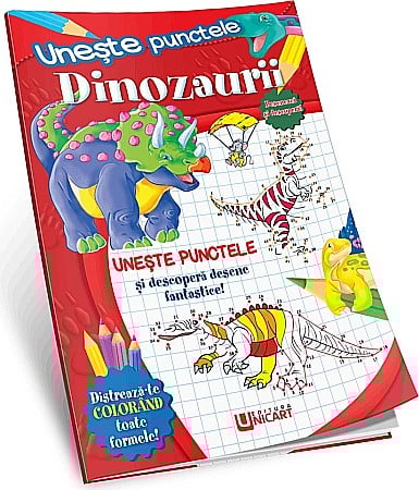 Carti Educative - UP CARTE COLORAT A4 UNESTE PUNCTELE DINOZAURI