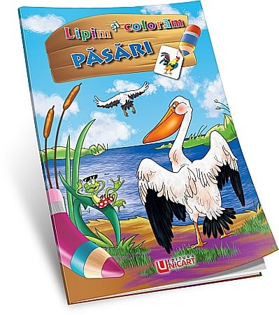 Carti de Colorat - UP CARTE COLORAT A4 LIPIM SI COLORAM  PASARI