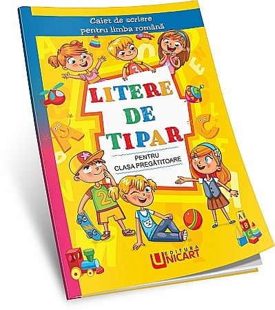 RECHIZITE SCOLARE - UP CAIET DE SCRIERE SI COLORAT A5 LITERE DE TIPAR PT CLASA PREGATITOARE