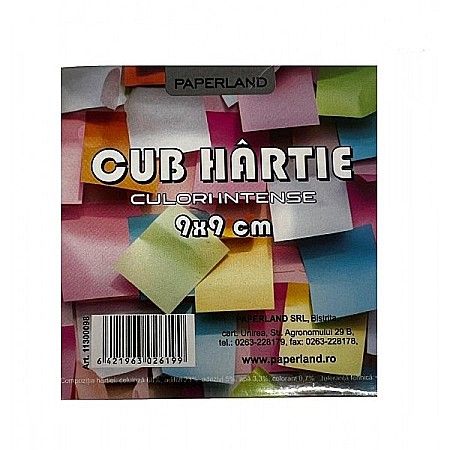 PA CUB HARTIE COLOR 500 COLI FLUORESCENT 9*9CM 80g/mp 11300098/21100039/21100007 [1]
