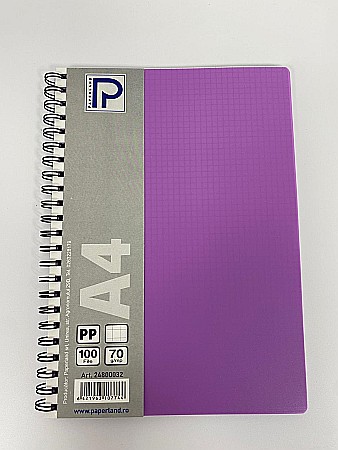 PA CAIET A4 100F 70g PATRATELE COPERTA PLASTIC SPIRA 24800032 [3]