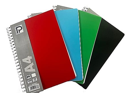 Caiete scolare - PA CAIET A4 100F 70g VELIN COPERTA PLASTIC SPIRA 24800034