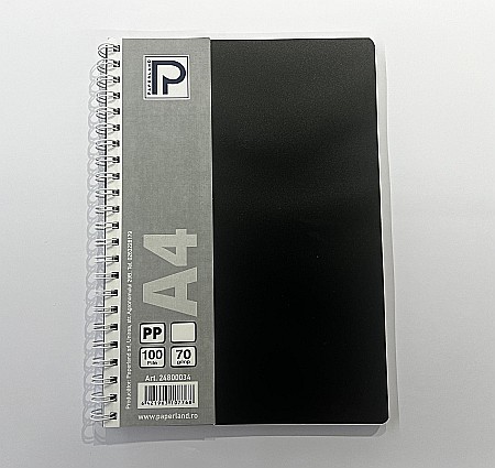 PA CAIET A4 100F 70g VELIN COPERTA PLASTIC SPIRA 24800034 [4]