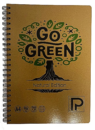 Caiete scolare - PA CAIET A4 96F 70G COPERTA CARTON NATUR SPIRA PATRATELE 24800052