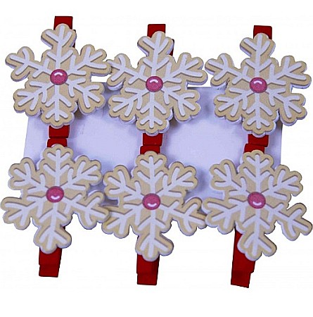 Figurine, Ornamente Pasla /Lemn/ Moos - LEG ACCESORII LEMN XMAS CLEME+FULG NEA 6/SET C3036