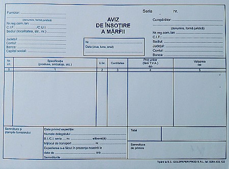 GOL AVIZ INSOTIRE A5 3 EXEMPLARE, AUTOCOPIATIV [1]