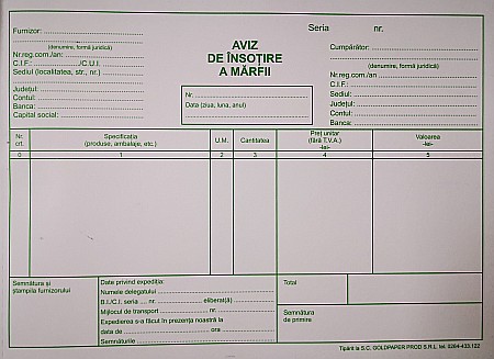 GOL AVIZ INSOTIRE A5 3 EXEMPLARE, AUTOCOPIATIV [3]