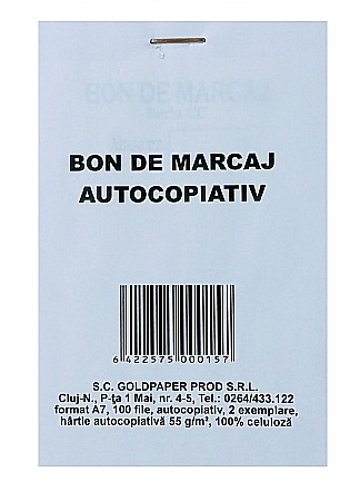 HARTIE PRODUSE DIN HARTIE - GOL BON MARCAJ AUTOCOPIATIV A7