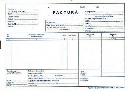 GOL FACTURA A5 FARA TVA TP000131