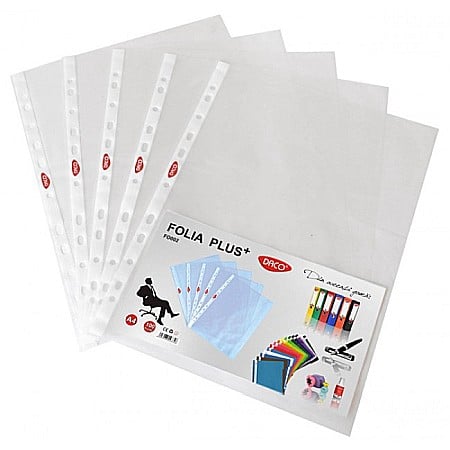 ORGANIZARE SI ARHIVARE - ADA FOLIE PROTECTIE A4+ DACO 40 MICRONI 100/SET FO002