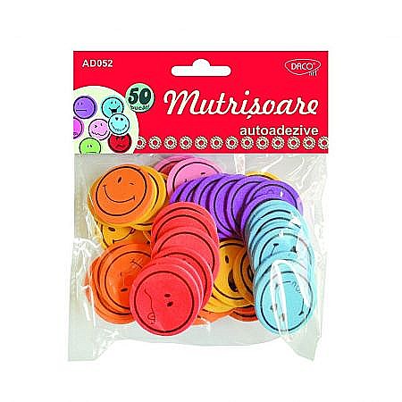 Figurine/ litere/ forme Moosgummi - ADA MOOSGUMMI DACO MUTRISOARE 60/SET ADEZIV AD052