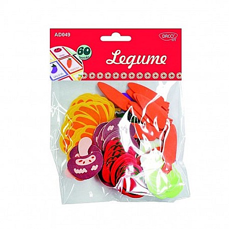 Figurine/ litere/ forme Moosgummi - ADA MOOSGUMMI DACO LEGUME 60/SET AD049