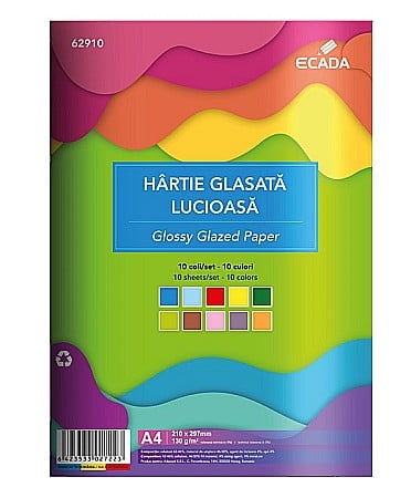 RECHIZITE SCOLARE - ADA HARTIE GLASATA ECADA 10/SET 62910