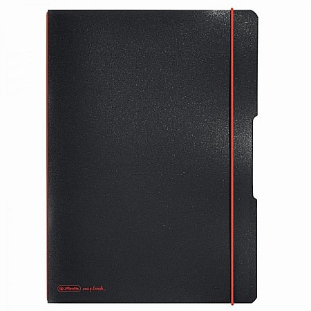 HARTIE PRODUSE DIN HARTIE - HE CAIET A4 2x40F LINII/PATRATELE 2/SET MY.BOOK FLEX, NEGRU LOGO ROSU, HERLITZ 9468900