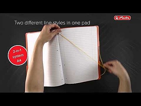 HE CAIET A4 2x40F LINII/PATRATELE 2/SET MY.BOOK FLEX, NEGRU LOGO ROSU, HERLITZ 9468900 [1]