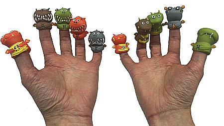 ARTICOLE COPII - ROB JUCARII PENTRU DEGETE 4CM MONSTRII, 1 BUCATA, DIVERSE MODELE 49511