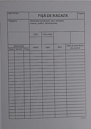 Formulare tipizate - GOL FISA MAGAZIE GOLD