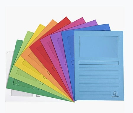 ORGANIZARE SI ARHIVARE - EX DOSAR CU FEREASTRA DIVERSE CULORI 50100E