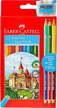 Creioane colorate - LEC CREIOANE COLORATE FABER-CASTELL ECO 12+3/SET FC110312