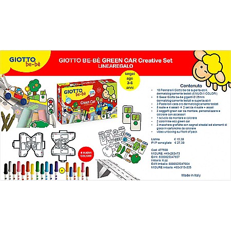 SET CREATIV GIOTTO BEBE GREEN CAR JOACA SI DESEN 477500 [2]